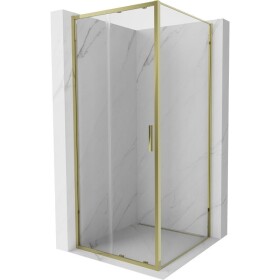 MEXEN/S - Exo sprchový kout, posuvné dveře 100 x 100, transparent, zlato - 8151-095-100-50-00 8151-100-100-50-00