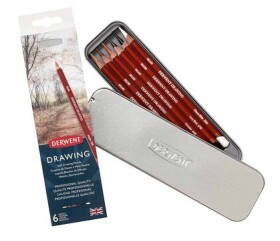 Derwent Drawing měkké pastelky v plechu sada 6 ks