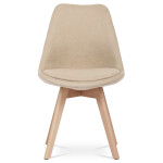 Židle jídelní, krémová látka, nohy bukové dřevo