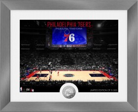 Highland Mint Obraz Philadelphia 76ers NBA Art Deco Stadium Silver Coin Photo Mint