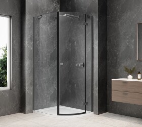 POLYSAN - GLOBE GUN METAL čtvrtkruhový sprchový kout 800x900, čiré sklo, pravé GB2890RGM
