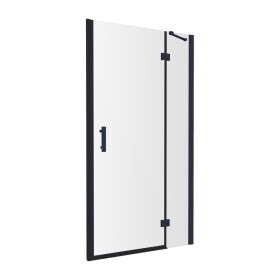 OMNIRES - MANHATTAN sprchové dveře pro boční stěnu, 80 cm černá mat / transparent /BLMTR/ ADC80X-ABLTR