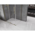 MEXEN/S - Velar L sprchový kout, posuvné dveře 90 x 85, transparent, zlato 871-090-085-03-50