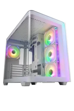 Fortron FSP M580-WA bílá / Skříň / Midi Tower / ATX bez zdroje / 4x ARGB / průhledná bočnice (POC0000255)