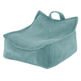 PLUSH NEST PLUSH NEST Dětské čtvercové křesílko Puffy z prémiového manšestru, modré 77 × 67 × 50 cm