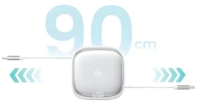 USAMS SJ650 3v1 stříbrná / Kabel / Micro USB, USB-C, Lightning / 60W / se stojánkem / 1 m (SJ650USB01)
