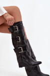 Dámské kozačky s ohrnutým lemem D8262 Sarisse černé - Sweet Shoes 36