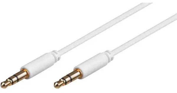 MicroConnect Slim audio kabel 3-pin Jack 3.5mm - Jack 3.5mm 3m bílá (AUDLL3W)
