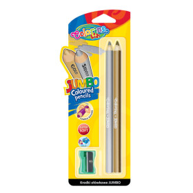 Colorino Pastelky JUMBO SUPER SOFT zlatá, stříbrná + ořezávátko