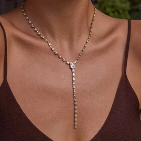 ELENYS Linear Drop – pozlacený náhrdelník 18K žluté zlato Délka: 40+5 cm / max. 45 cm