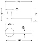 DURAVIT - Starck T Držák toaletního papíru, kartáčovaný nerez 0099377000