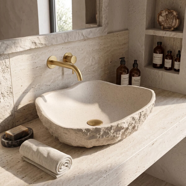 REA - Umyvadlo na desku Isla Warm Beige REA-U7882