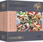 Trefl Wood Craft Origin Puzzle Vánoční psi 501 dílků - dřevěné