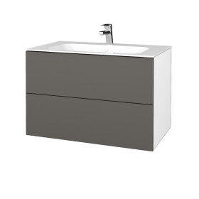 Dřevojas - Koupelnová skříňka VARIANTE SZZ2 80 pro umyvadlo Finion - N01 Bílá lesk / N06 Lava 268893