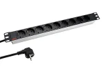 Roline 19" napájecí panel bílý/černý / Napájecí panel / 1U / 9x zásuvka DE / 1,8 m kabel (19.07.1620)
