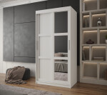 Šatní skříň Abi Miror 3 Barva korpusu: Černá, Rozměry: 180 cm, Dveře: Černá