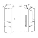 Mereo Opto koupelnová skříňka vysoká 125 cm, levé otevírání, černá CN944L