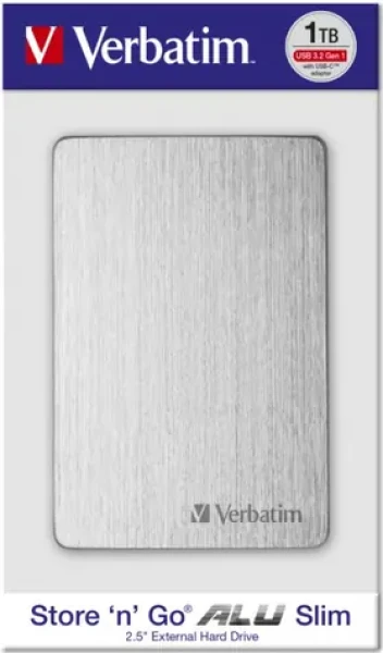 Verbatim Store 'n' Go ALU Slim 1TB stříbrná / Externí HDD / 2.5/ USB 3.2 / hliník (53663)