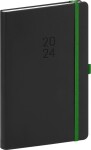 Týdenní diář 2024 Nox černý/zelený, 15 21 cm