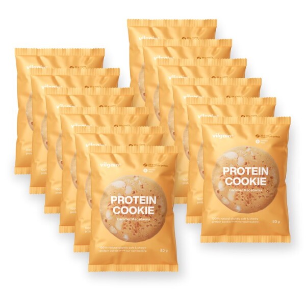 Vilgain Protein Cookie – 12× karamel s makadamovým oříškem
