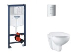 GROHE - Rapid SL Set předstěnové instalace, klozetu, sedátka SoftClose a tlačítka Skate Cosmopolitan, chrom SANI11BB2113
