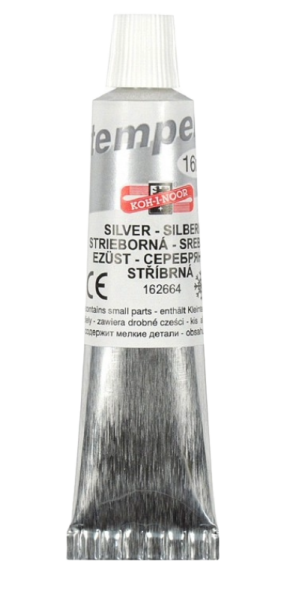 Temperová barva 16ml Koh-i-noor - stříbrná