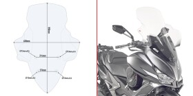 D6104St plexi čiré Kymco Xciting 400i (13-17)/S400I (18-24), vxš855x660 mm, o 285 mm vyšší