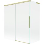 MEXEN/S - Rox L vanová zástěna 2-křídlová posuvná 140 + 70 x 150, transparent, zlatá kartáčovaná 8C9L-140-070-55-00