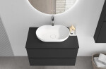 CERANO - Koupelnová skříňka Carole - černá matná + deska pod umyvadlo Navira Slim - 18 mm - 70x49,8x46 CER-8050BD82822