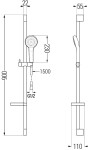 MEXEN/S - Royo SET umyvadlová + sprchová baterie s příslušenstvím DF05, černá 72214DF05-70