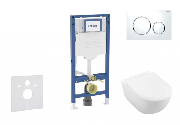 GEBERIT - Duofix Set předstěnové instalace, klozetu Subway 2.0 a sedátka softclose, tlačítko Sigma20, bílá/lesklý chrom SANI11CK3111