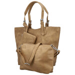 Trendy dámský koženkový set kabelek Catia, khaki