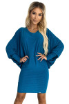 Dámské netopýří šaty 402-3 tyrkysové - Numoco XXL/XXXL