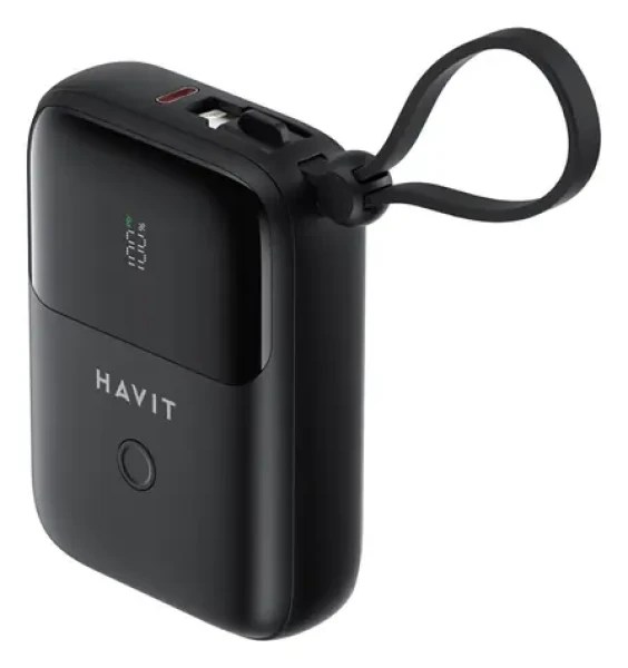 Havit PB5215 10000 mAh černá / Power banka / 2x USB-C / 1x MicroUSB / Lightning (PB5215)