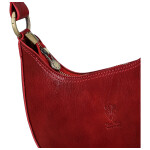 Luxusní dámská kožená kabelka na rameno Delami Vera Pelle Lanny, červená