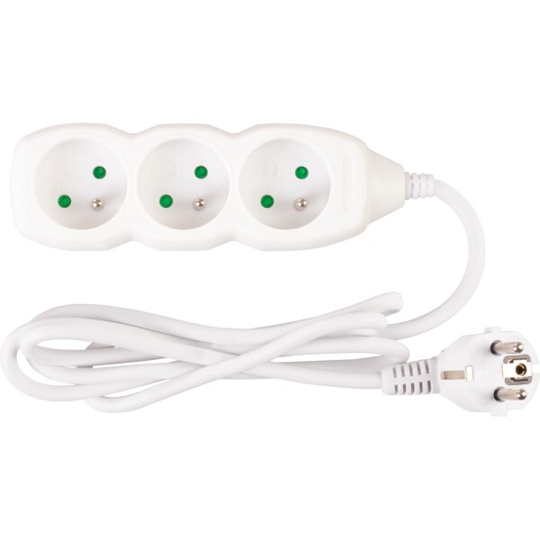 STREND PRO 213322 Prodlužovací kabel, 1,5m, 3 zásuvky, 3×1mm, bílý