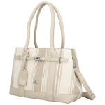 Luxusní dámská koženková kabelka do ruky Monica, tmavě béžová