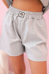 Dámský komplet s volánem – halenka s krátkým rukávem a šortky s gumičkou Šedý melír UNI