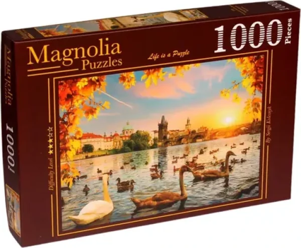 MAGNOLIA Puzzle Labutě u Karlova mostu