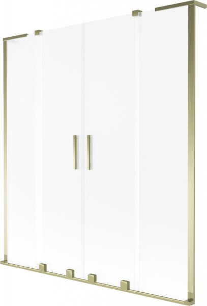 MEXEN/S - Velar L Duo dvoukřídlá posuvná vanová zástěna 150 x 150, dekor, zlatá 896-150-003-32-50