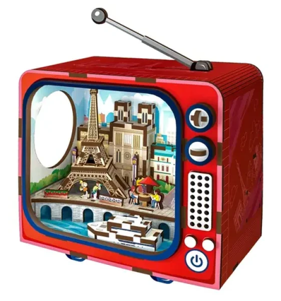 2KIDS TOYS 3D dřevěná skládačka Retro TV Paříž