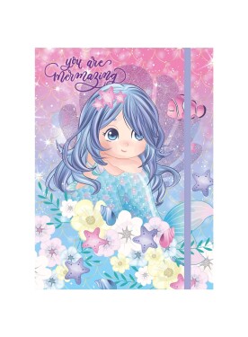 Box na sešity s gumou MERMAID 3D A4 (315x240mm) 130gr/m2