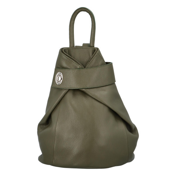 Neobyčejný kožený batůžek Silvester, zelená