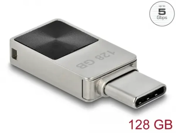DeLock USB-C Mini Flash disk 128 GB stříbrná (54085)