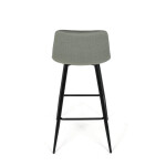 Židle barová, zelená látka, čtyřnohá kovová podnož, černý mat