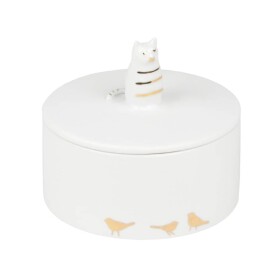 Räder Porcelánová úložná dóza Cat, bílá barva, porcelán