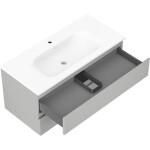 MEXEN/S - Orio koupelnová skříňka 100 cm s umyvadlem Vela, 2 zásuvky, šedá mat/bílá mat 91A10-10047-2-BFF62-W23M01