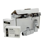 MEREO - Klum Kohout rohový čtvercový, s keramickou kartuší, bez filtru, pochr. mosaz, 1/2"x3/8" - 20ks CR35LAKCE