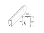 GEOMAT PC ukončovací U-profil (čirý) 8 mm, délka 2,1 m