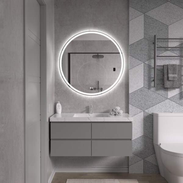 Erga Carla, kulaté LED zrcadlo 90cm, 2070 lm, 3 barvy světla, ERG-V01-208-9090